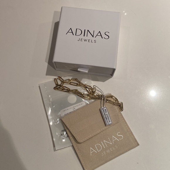 Adinas Jewels NWT 14K Paperclip Chain Necklace 16 Inch - Picture 2 of 4